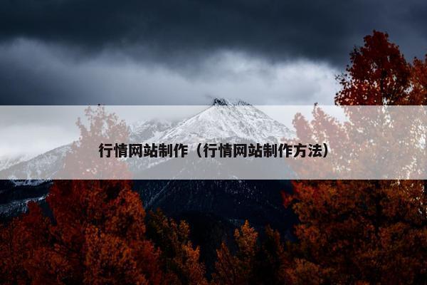 行情网站制作（行情网站制作方法）