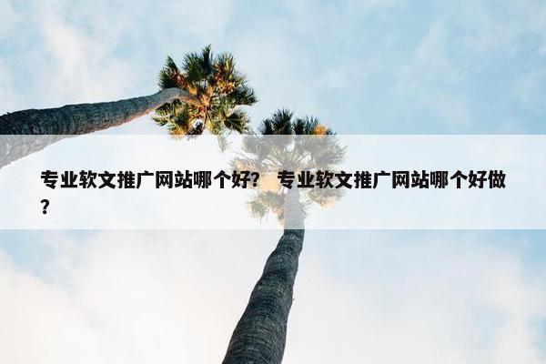 专业软文推广网站哪个好？ 专业软文推广网站哪个好做？