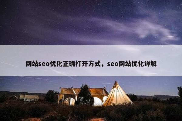 网站seo优化正确打开方式，seo网站优化详解