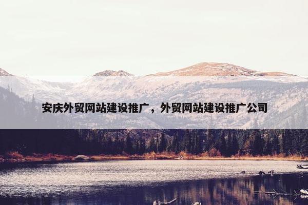 安庆外贸网站建设推广，外贸网站建设推广公司