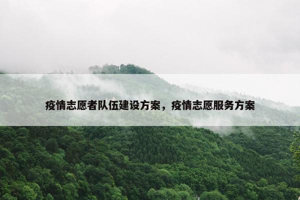 疫情志愿者队伍建设方案，疫情志愿服务方案