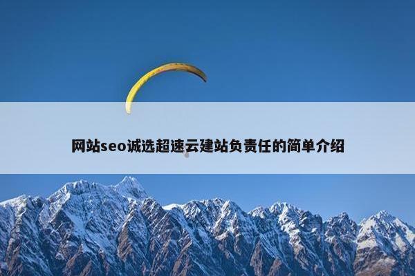 网站seo诚选超速云建站负责任的简单介绍