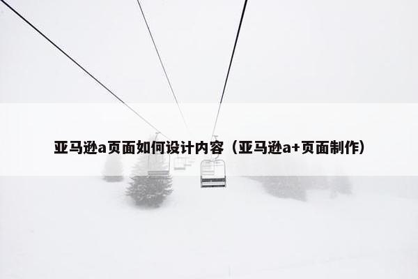 亚马逊a页面如何设计内容（亚马逊a+页面制作）
