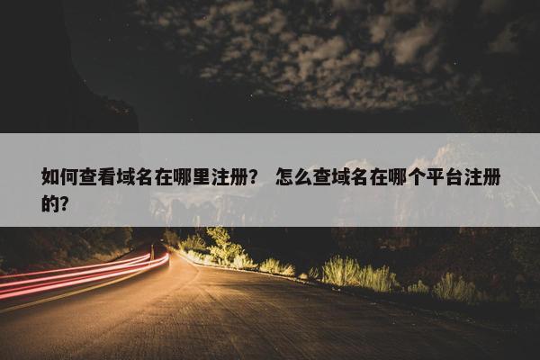 如何查看域名在哪里注册？ 怎么查域名在哪个平台注册的？