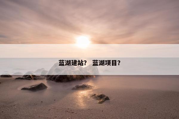 蓝湖建站？ 蓝湖项目？