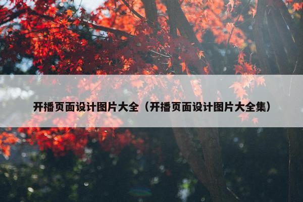 开播页面设计图片大全（开播页面设计图片大全集）