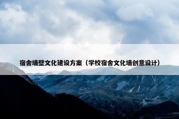 宿舍墙壁文化建设方案（学校宿舍文化墙创意设计）