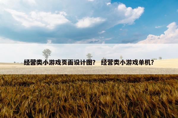 经营类小游戏页面设计图？ 经营类小游戏单机？
