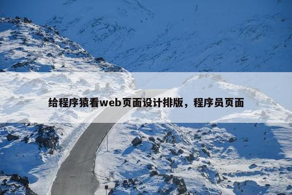 给程序猿看web页面设计排版，程序员页面